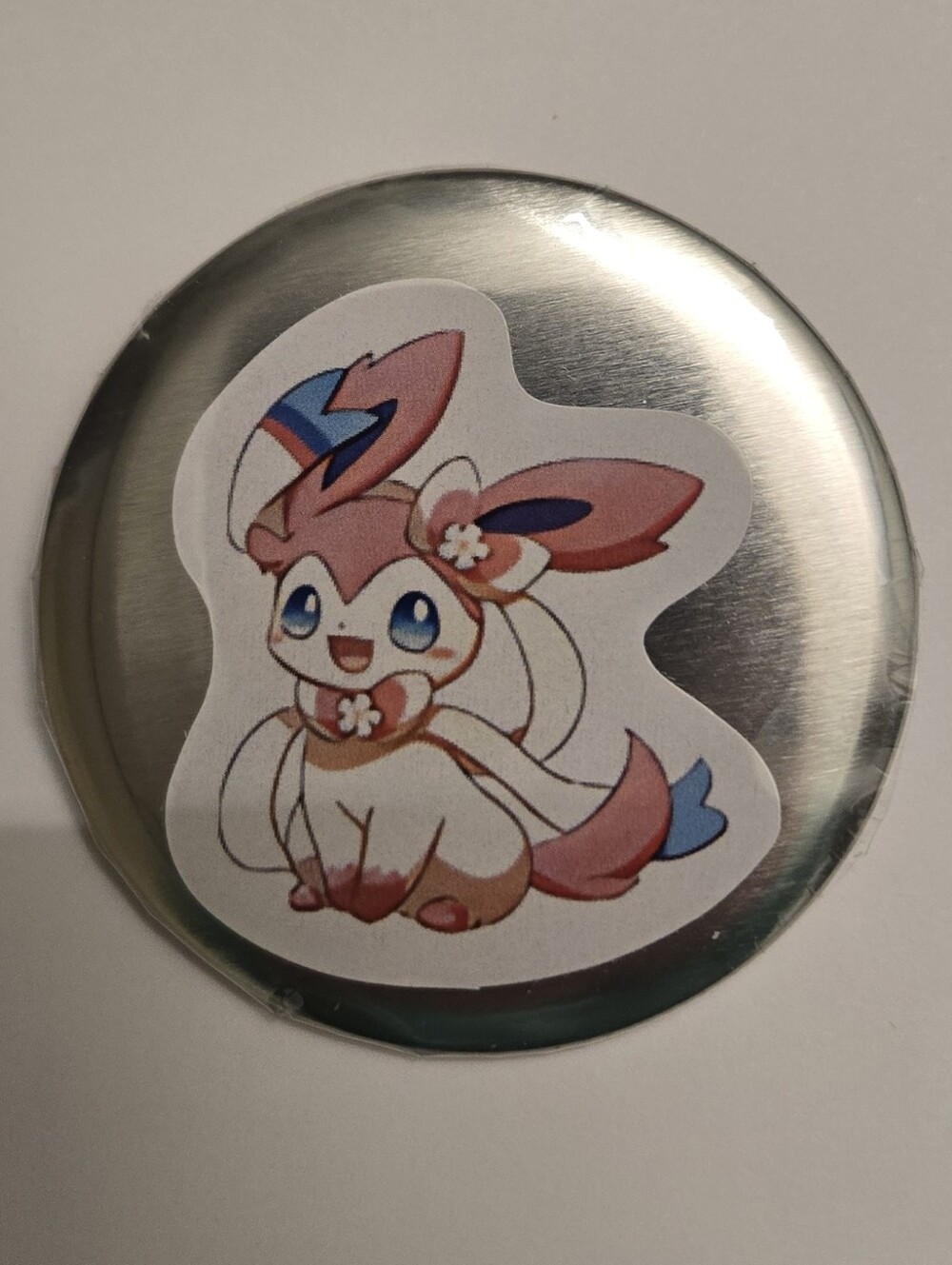 Sylveon Pokémon 2.25" Pin • Cute Floral Handcrafted Button Pin